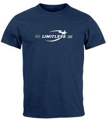 Neverless Print-Shirt Herren T-Shirt Limitless Icon Typographie Schriftzug Blau/Dunkelblau/Hellblau