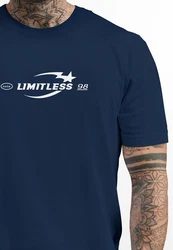 Neverless Print-Shirt Herren T-Shirt Limitless Icon Typographie Schriftzug Blau/Dunkelblau/Hellblau