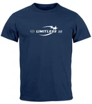 Neverless Print-Shirt Herren T-Shirt Limitless Icon Typographie Schriftzug Blau/Dunkelblau/Hellblau