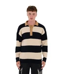 Denim Distriqt Strickpullover Herren Strick Sweatshirt mit Polokragen im Oversizes Stil Camel