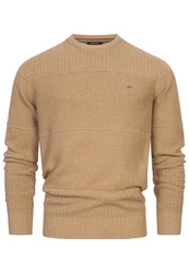 Indicode Herren Injustice Pullover mit Rundhals-Ausschnitt Beige/Khaki/Braun