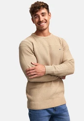 Indicode Herren Injustice Pullover mit Rundhals-Ausschnitt Beige/Khaki/Braun