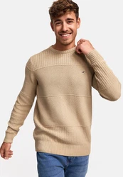 Indicode Herren Injustice Pullover mit Rundhals-Ausschnitt Beige/Khaki/Braun