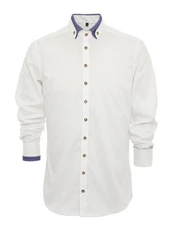 Gipfelstrmer Trachtenhemd Hemd 1/1 420004-4249-145 wei marine (Slim Fit)
