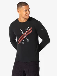 SUPER.NATURAL Sweatshirt Herren KRYSSEDE SKI Schwarz/Rot/Braun