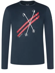 SUPER.NATURAL Sweatshirt Herren KRYSSEDE SKI Dunkelblau/Hellblau/Blau/Grau