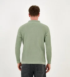 Denim Distriqt Strickpullover mit Polokragen in Relaxed Fit Mint