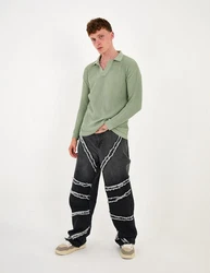 Denim Distriqt Strickpullover mit Polokragen in Relaxed Fit Mint