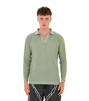 Denim Distriqt Strickpullover mit Polokragen in Relaxed Fit Mint Denim Distriqt Strickpullover mit Polokragen in Relaxed Fit Mint