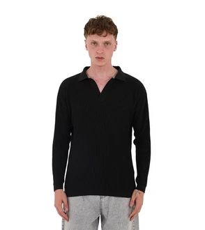 Denim Distriqt Strickpullover mit Polokragen in Relaxed Fit