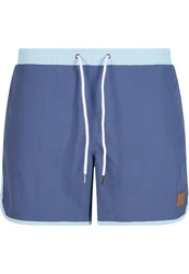 URBAN CLASSICS Badeshorts Retro Swimshorts Blau/Hellblau/Grau
