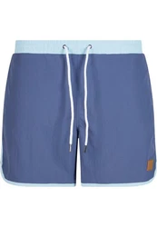 URBAN CLASSICS Badeshorts Retro Swimshorts Blau/Hellblau/Grau