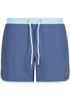 URBAN CLASSICS Badeshorts Retro Swimshorts Blau/Hellblau/Grau