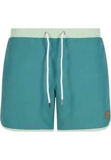 URBAN CLASSICS Badeshorts Retro Swimshorts Grün/Türkis/Hellblau