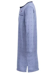 Henry Terre Nachthemd Thermo Nachthemd Dunkelblau/Fliederfarben/Blau/Lila