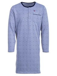 Henry Terre Nachthemd Thermo Nachthemd Dunkelblau/Fliederfarben/Blau/Lila