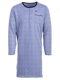 Henry Terre Nachthemd Thermo Nachthemd Dunkelblau/Fliederfarben/Blau/Lila