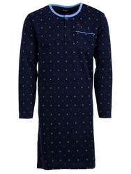 Henry Terre Nachthemd Thermo Nachthemd Dunkelblau/Blau