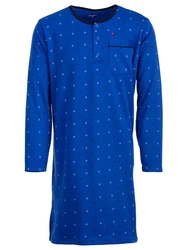 Henry Terre Nachthemd Thermo Nachthemd Blau/Hellblau