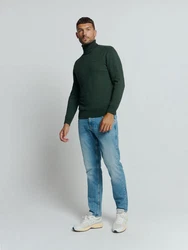 NO EXCESS Rollkragenpullover Strickpullover Zweifarbig