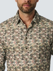 NO EXCESS Langarmshirt Poloshirt Dunkelgrün/Beige/Khaki/Gelb/Bordeaux/Braun