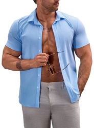 JMIERR Kurzarmhemd Herme Kurzarm Hellblau/Blau