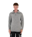Denim Distriqt Strickpullover Loose Fit mit Stehkragen Grau