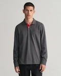 Gant Poloshirt REG CONTRAST PIQUE LS POLO schwarz/antracit melange