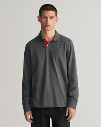 Gant Poloshirt REG CONTRAST PIQUE LS POLO schwarz/antracit melange