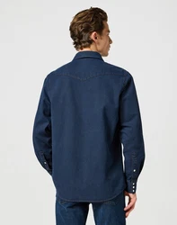 Wrangler Langarmhemd WESTERN SHIRT Dunkelblau/Hellblau/Blau