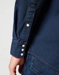 Wrangler Langarmhemd WESTERN SHIRT Dunkelblau/Hellblau/Blau