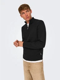 Troyer ONSCOOPER REG 12 HALF ZIP HIGH NECK KNIT