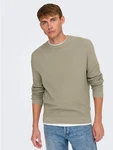ONLY & SONS Rundhalspullover ONSTONY beige