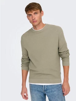 ONLY & SONS Rundhalspullover ONSTONY beige ONLY & SONS Rundhalspullover ONSTONY beige