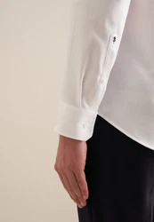 seidensticker Businesshemd Shaped Langarm Kentkragen Creme/Weiß