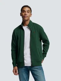 Sweater Weste mit Twill-Jacquard und Reiverschluss