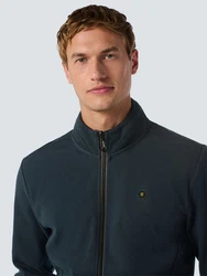 NO EXCESS Sweater Weste mit Twill-Jacquard und Reißverschluss 
