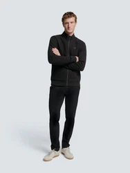 NO EXCESS Sweater Weste mit Twill-Jacquard und Reißverschluss 