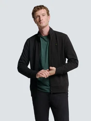 NO EXCESS Sweater Weste mit Twill-Jacquard und Reißverschluss 