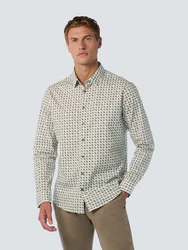 NO EXCESS Langarmhemd  Beige/Khaki/Grau/Weiß