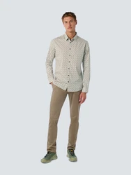 NO EXCESS Langarmhemd  Beige/Khaki/Grau/Weiß