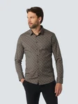 NO EXCESS Langarmhemd Komfort-Stretch Hemd Khaki/Grau/Dunkelgrau/Braun/Dunkelbraun