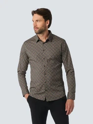 NO EXCESS Langarmhemd Komfort-Stretch Hemd Khaki/Grau/Dunkelgrau/Braun/Dunkelbraun
