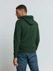 NO EXCESS Sweatshirt Hooded Full Zipper Jacquard Sweater Dunkelgrün/Grün