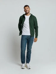 NO EXCESS Sweatshirt Hooded Full Zipper Jacquard Sweater Dunkelgrün/Grün