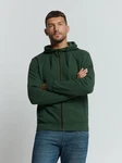 NO EXCESS Sweatshirt Hooded Full Zipper Jacquard Sweater Dunkelgrün/Grün