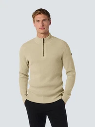 Rollkragenpullover Jacquard-Pullover mit halbem Reiverschluss