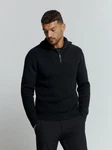 NO EXCESS Rollkragenpullover mit halbem Reißverschluss 