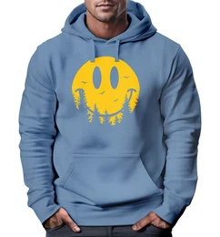 Hoodie Hoodie Herren Aufdruck Print Sonne Outdoor Motiv Lustig Smiling Face