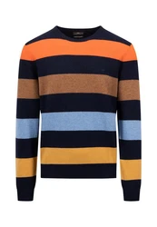 FYNCH-HATTON Wollpullover Mischfarben/Dunkelblau/Hellblau/Gelb/Orange